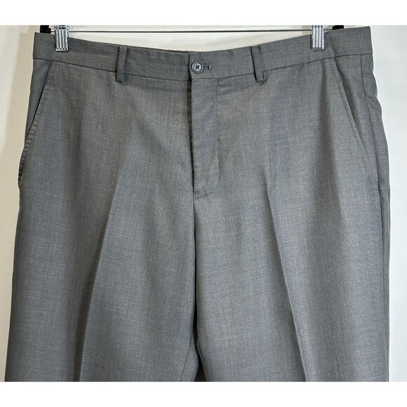 JF J.Ferrar Dress Pants 36x29 Mens Gray Flat Front Slash Pockets Slacks - Picture 2 of 9
